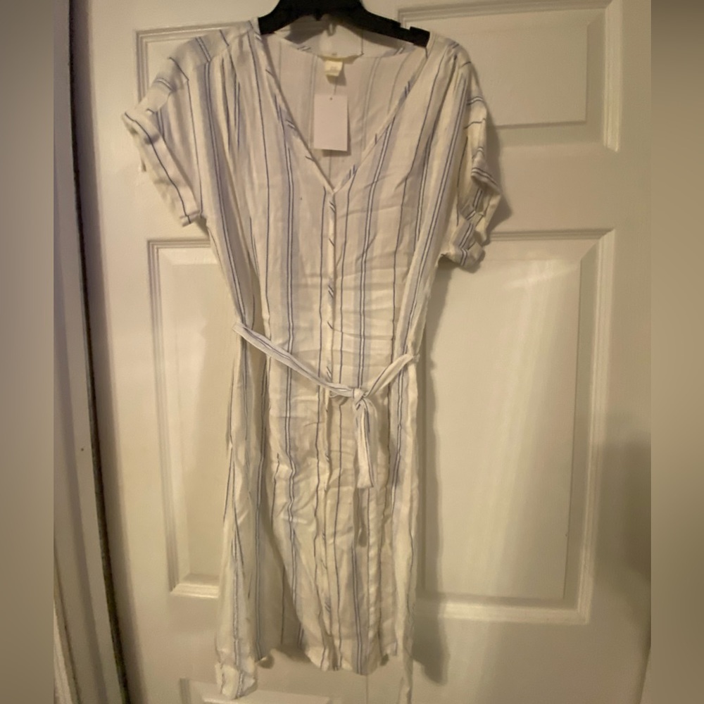 -striped tie dress